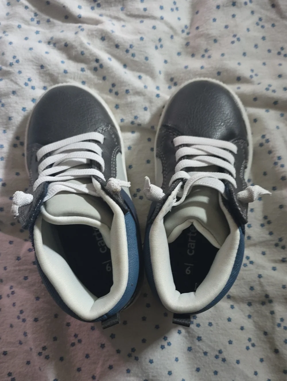 Carter's Navy, Gray and White Toddler Lace-Up Sneakers